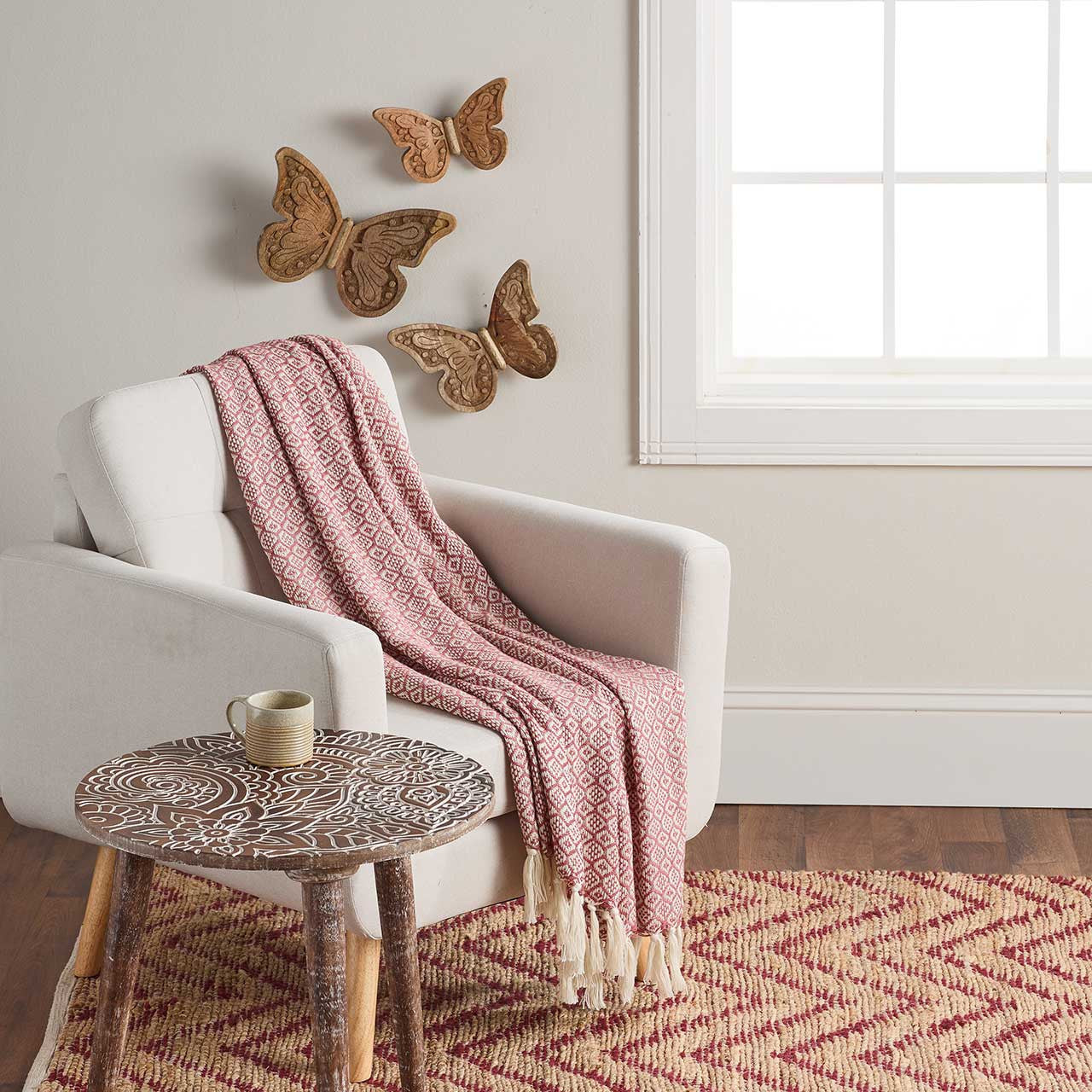 Marsala Diamond Recycled Bottle Throw