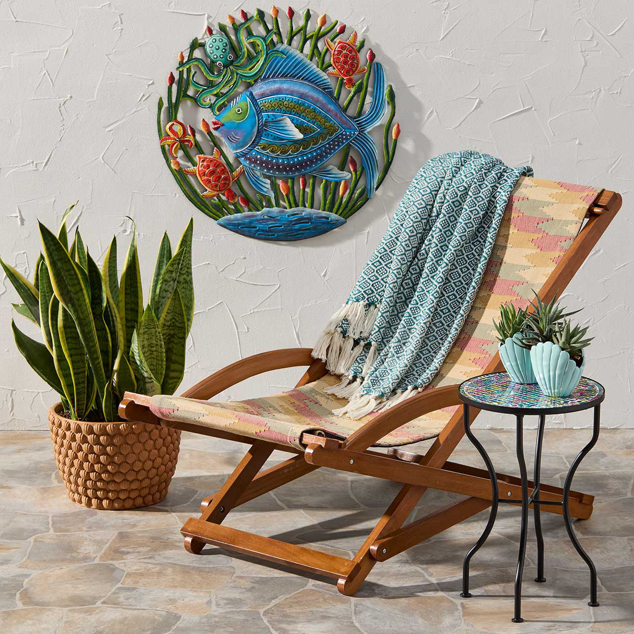 Teal Diamond Recycled Bottle Throw
