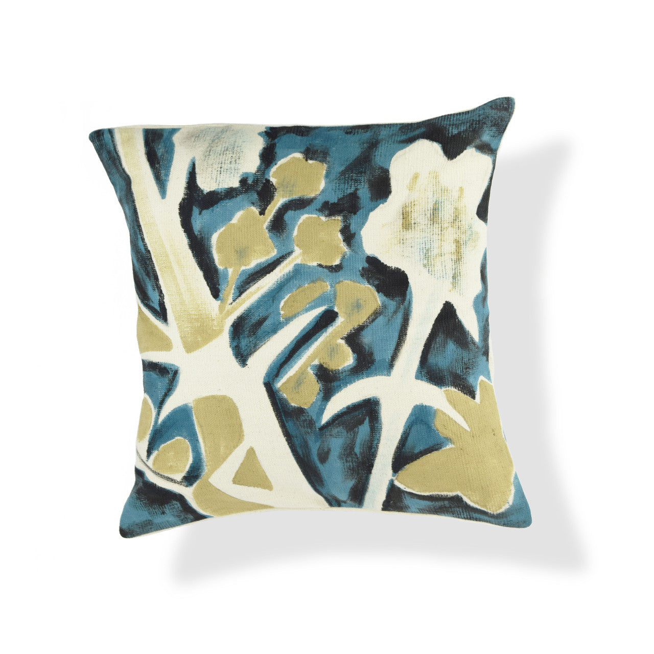 Sapphire Garden Painted Pillow