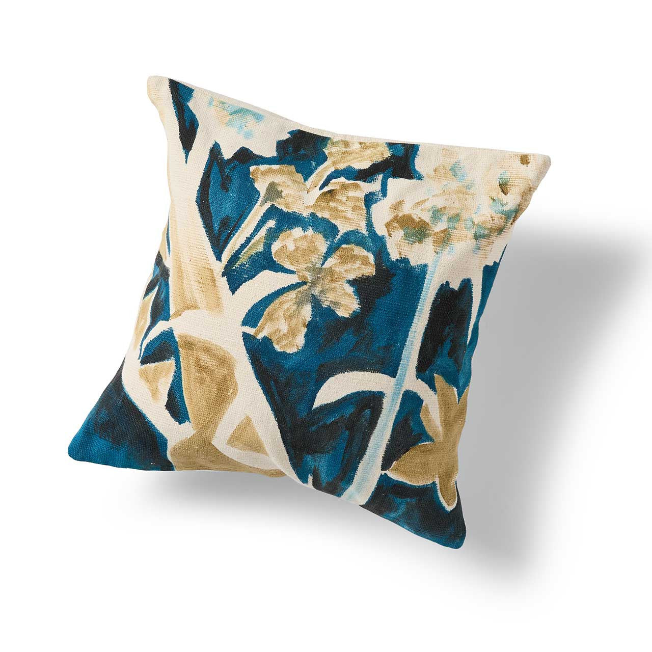 Sapphire Garden Painted Pillow