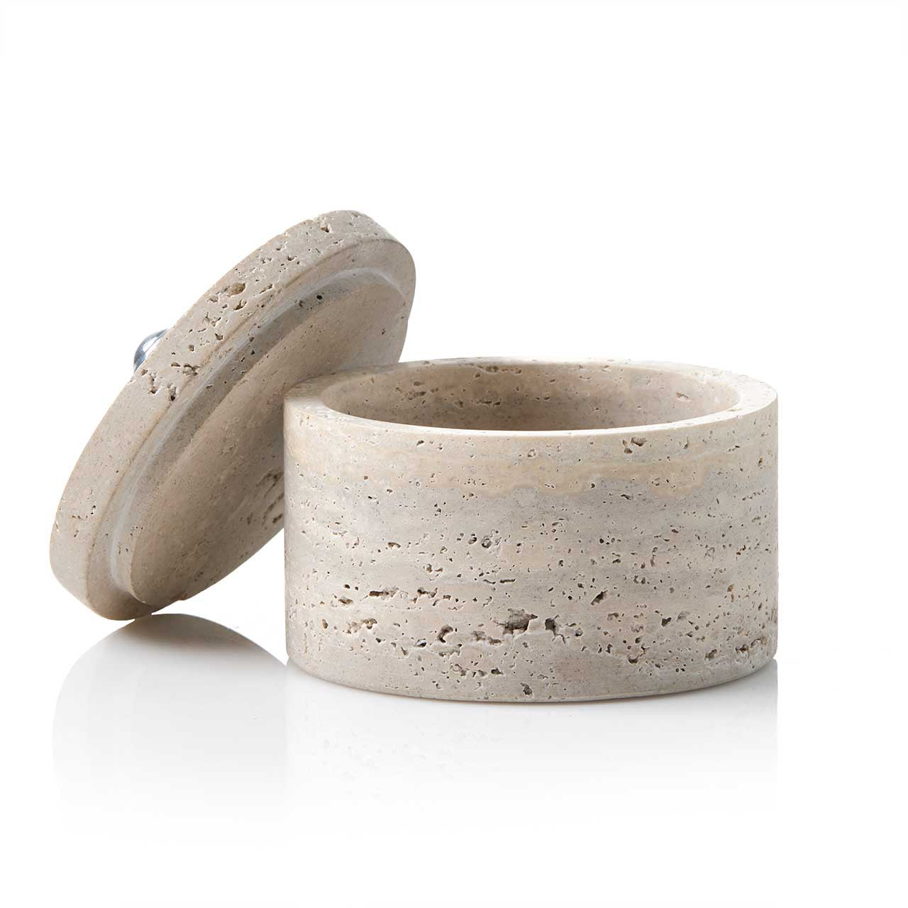 Travertine Lidded Canister