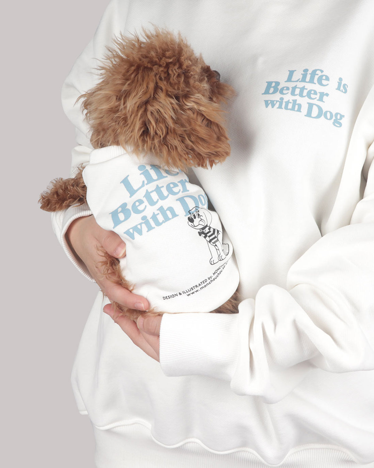 With dog Sweatshirts . For Human . White