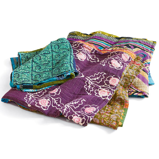 Kantha Patchwork Cool Square Throw