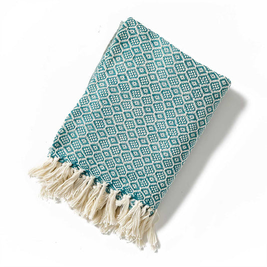 Teal Diamond Recycled Bottle Throw