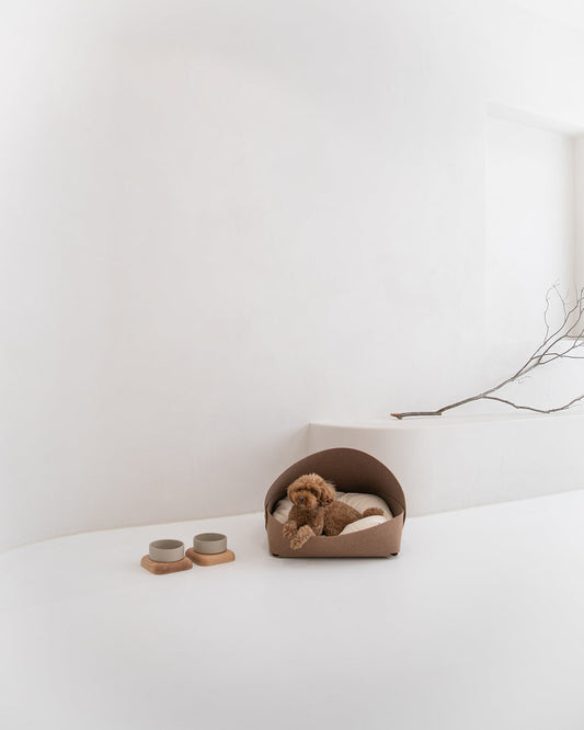 Marron bed . brown